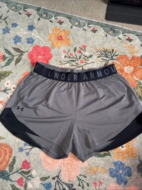 Under Armour Gray and Black Women's Athletic Shorts